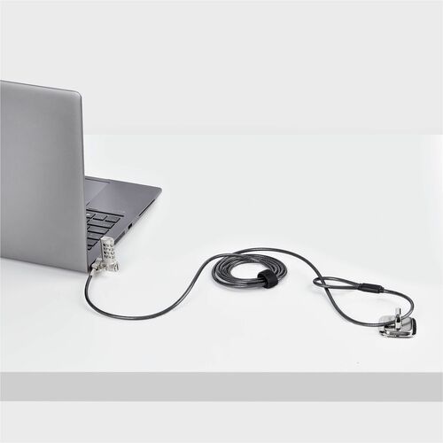 StarTech.com Universal Laptop Cable Lock 6.6ft, Serialized Combo Security Cable