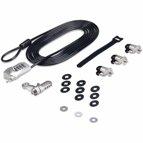 Kit de bloqueo para portátiles/computadoras de escritorio y periféricos StarTech.com, cable de acero de 3 m (9,8 pies), antirrobo