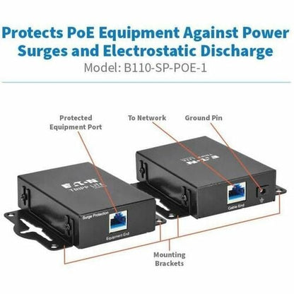 Protector contra sobretensiones PoE en línea de Tripp Lite by Eaton - 1 Gbps, compatible con IEC