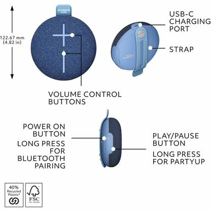 Ultimate Ears MINIROLL Portable Bluetooth Speaker