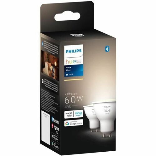 Ampoule LED Philips Hue GU10 - 60 W - 450 lm - Couleur de lumière blanche -