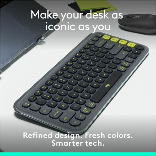 CLAVIER LOGITECH POP ICON KEYS GRAPHITE-LIME MULTI 4