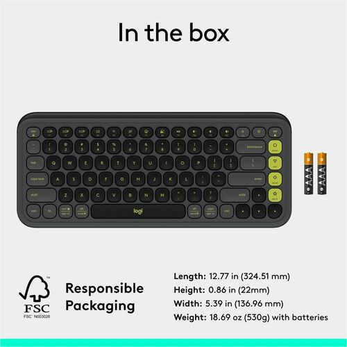 CLAVIER LOGITECH POP ICON KEYS GRAPHITE-LIME MULTI 4