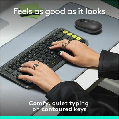 CLAVIER LOGITECH POP ICON KEYS GRAPHITE-LIME MULTI 4