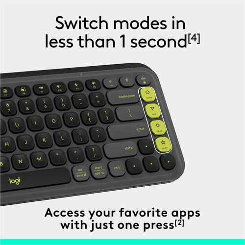 CLAVIER LOGITECH POP ICON KEYS GRAPHITE-LIME MULTI 4