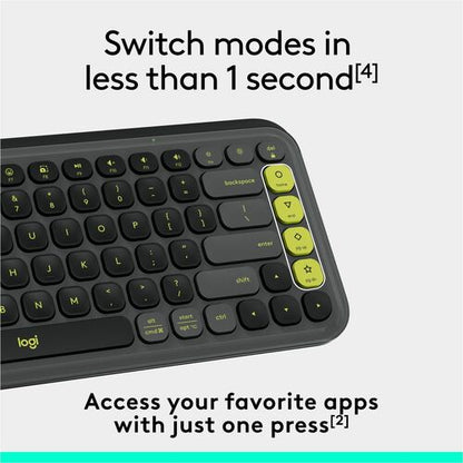 CLAVIER LOGITECH POP ICON KEYS GRAPHITE-LIME MULTI 4