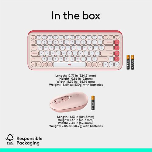 LOGITECH POP ICON COMBO ROSE COMBO MULTI 4