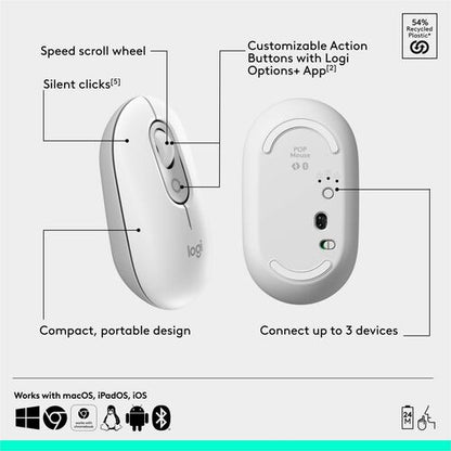 Clavier et souris Logitech POP Icon Combo - Clavier sans fil Bluetooth 5.1