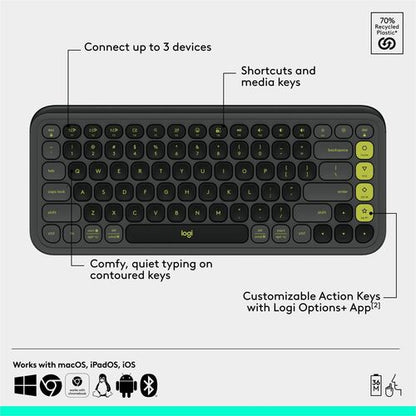 Clavier et souris Logitech POP Icon Combo - Clavier sans fil Bluetooth 5.1