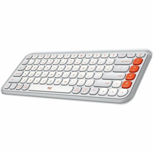 CLAVIER LOGITECH POP ICON KEYS BLANC CASSÉ-ORANGE MULTI 4