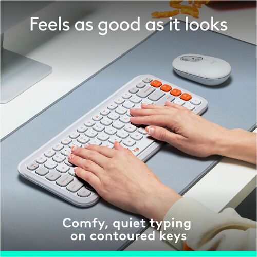 CLAVIER LOGITECH POP ICON KEYS BLANC CASSÉ-ORANGE MULTI 4