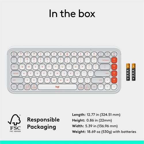 CLAVIER LOGITECH POP ICON KEYS BLANC CASSÉ-ORANGE MULTI 4