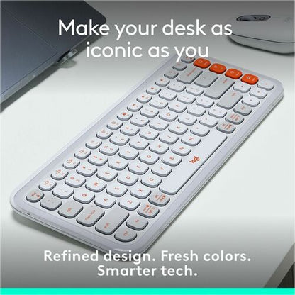 CLAVIER LOGITECH POP ICON KEYS BLANC CASSÉ-ORANGE MULTI 4