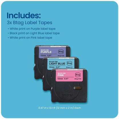 RUBAN MULTI-4 NON LAMINÉ BTAG3M02 ORIGINAL POUR ÉTIQUETTES P-TOUCH MAK