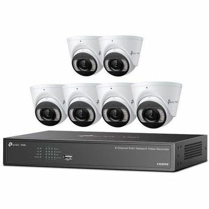 Kit de cámara IP de torreta TP-Link VIGI de 4 MP a todo color y NVR PoE+ de 8 canales - Disco duro de 2 TB - Cámara
