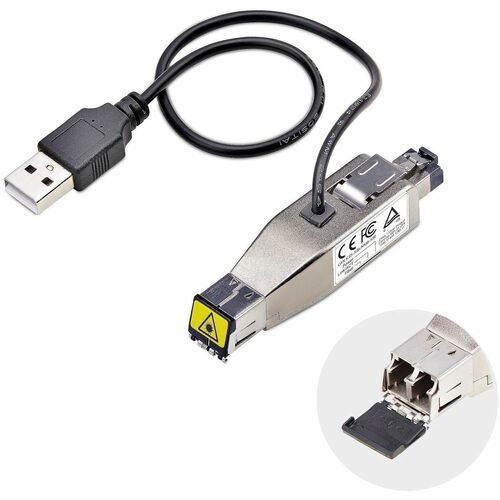 StarTech.com Gigabit Fiber to RJ45 Ethernet Media Converter Dongle, USB Powered, SMF/MMF