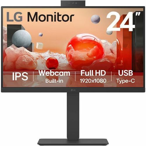 Écran IPS professionnel Full HD 24 pouces 24BA850-B avec port USB Type-C, noir