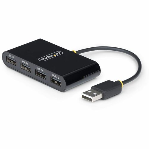 StarTech.com 4-Port USB 2.0 Hub, USB Bus Powered, Small Travel Mini USB Hub, Multi