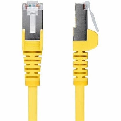 Cable Ethernet Cat6a amarillo de 3 m (10 pies), RJ45 sin enganches, 10 G, 100 W PoE, S/F