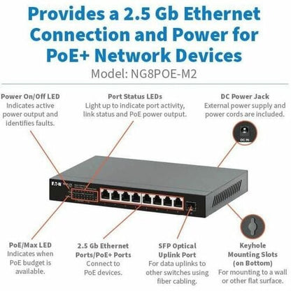 8PORT  2.5GBPS DESKTOP GB ETHERNET UNMANAGED SWITCH WITH