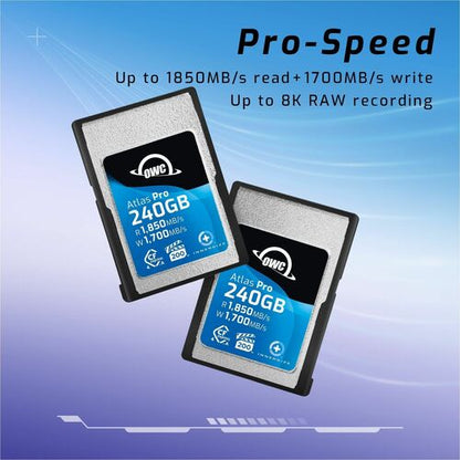 240GB OWC ATLAS PRO CFEXPRESS 4.0 TYPE A MEMORY CARD