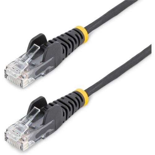 StarTech.com Cable Ethernet CAT6 delgado negro de 1,2 m, RJ45 delgado sin enganches, UTP, LSZH,