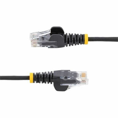 StarTech.com Cable Ethernet CAT6 delgado negro de 1,2 m, RJ45 delgado sin enganches, UTP, LSZH,