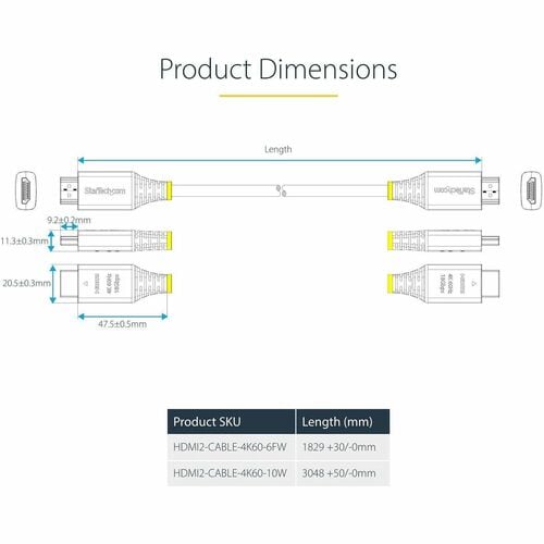 StarTech.com 10ft (3m) Premium Certified High Speed HDMI Cable