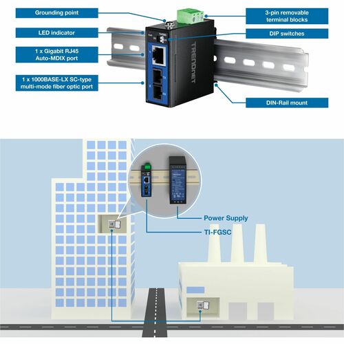 TRENDnet Multi 1000Base-LX Industrial Reforzado