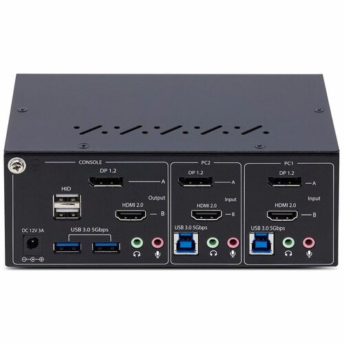 CONMUTADOR KVM DE 2 PUERTOS PARA DOS MONITORES DISPLAYPORT + HDMI 4K 60HZ