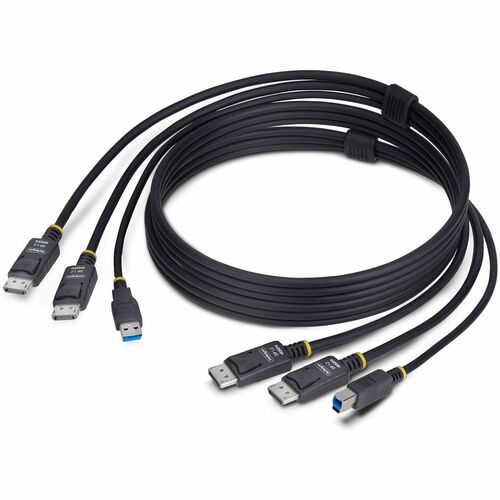Cable KVM StarTech.com de 1,8 m (6 pies) con dos DisplayPort y USB de 5 Gbps, hasta 4K 60 Hz, DP y EE. UU.