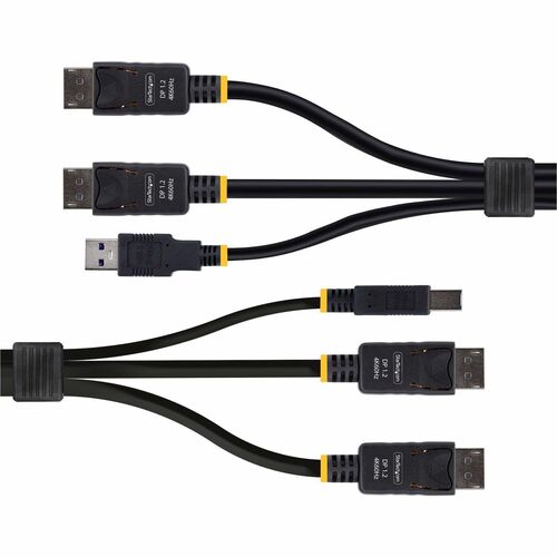 Cable KVM StarTech.com de 1,8 m (6 pies) con dos DisplayPort y USB de 5 Gbps, hasta 4K 60 Hz, DP y EE. UU.