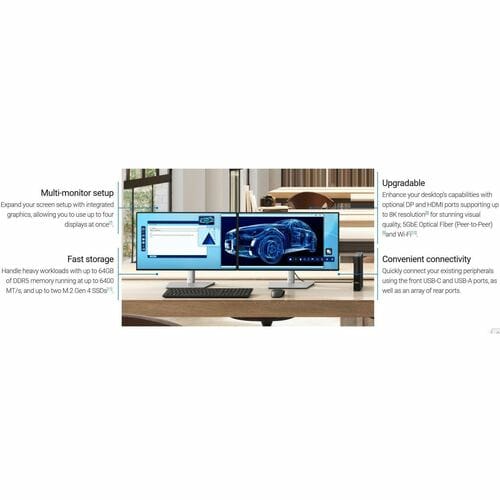 Ordinateur de bureau Dell Pro QCM1250 - Intel Core i3 14e génération i3-14100T -