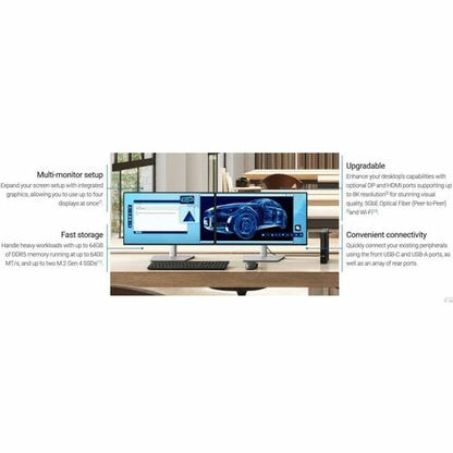 Ordinateur de bureau Dell Pro QCM1250 - Intel Core i3 14e génération i3-14100T -