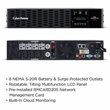 CyberPower New Smart App Sinewave PR3000RTXL2UCN 3000VA Rack/Tower UPS