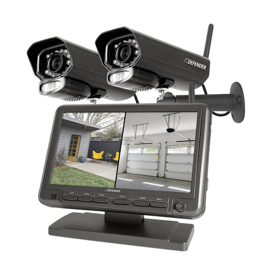 Defender PhoenixM2 Non Wi-Fi. Plug-In Power, Security System with 2 Cameras and a 7 in. LCD Monitor (Phoenixm22c)
