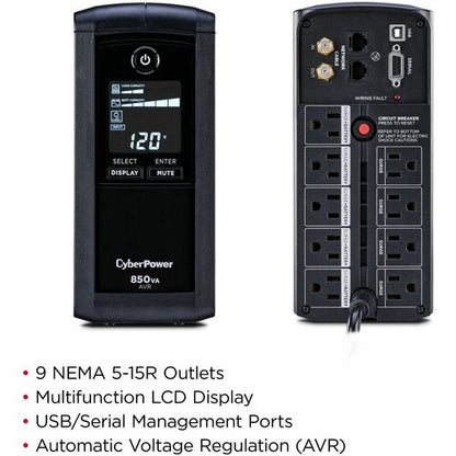 Cyber Power CyberPower UPS Systems CP850AVRLCD Intelligent LCD -  Capa