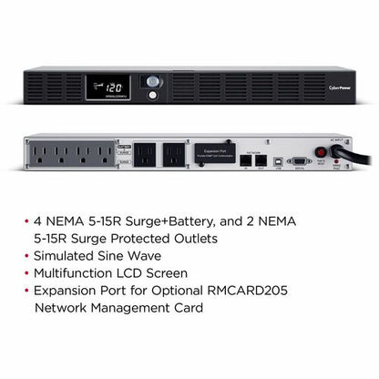 Sistemas UPS CyberPower CyberPower OR500LCDRM1U LCD con aplicación inteligente - Capacidad