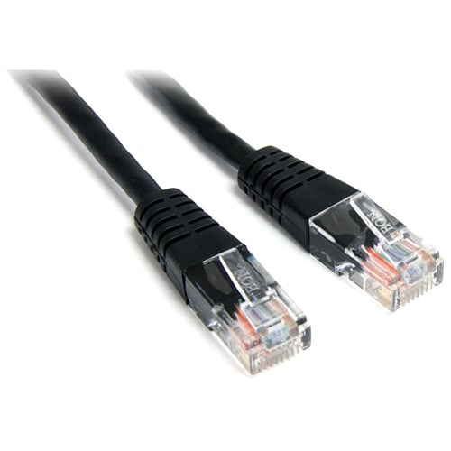 Cable de conexión UTP Cat5e moldeado negro de 30 cm de StarTech.com