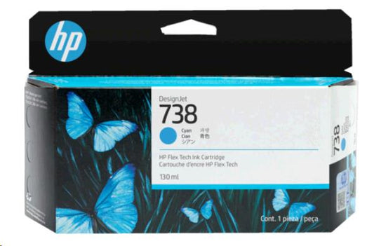 Cartucho de tinta original HP 738M - Cian - 1 paquete - 130