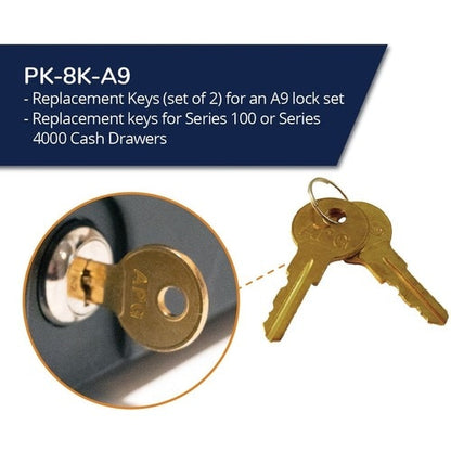 apg Cash Drawer PK-8K-A9 Key Set - 2 / Set