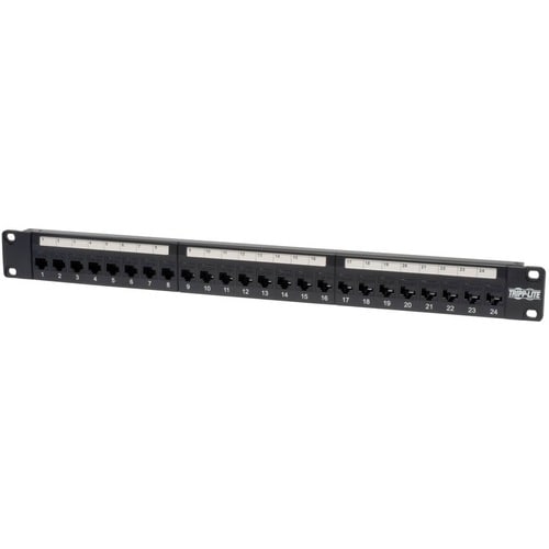 Tripp Lite 24-Port Cat5e Cat5 Feedthrough Patch Panel Rackmount 1URM RJ45 Ethern