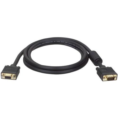 Cable de extensión de monitor coaxial VGA de 10 pies de Tripp Lite con RGB de alta resolución HD15 M/H 10' - H