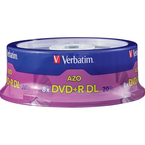 DVD+R Verbatim DL 8,5 Go 8X avec surface de marque - 20 pack Spind