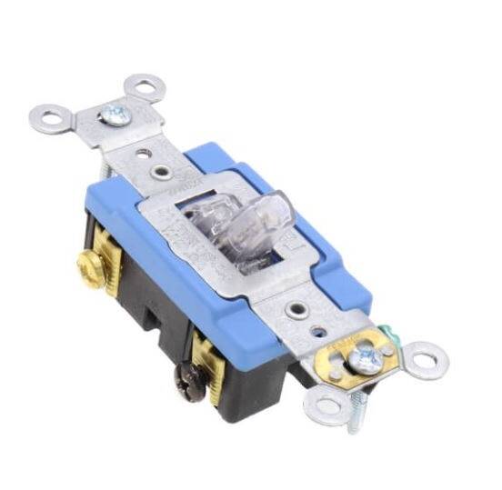 Leviton 15 Amp, 120 Volt, Toggle Pilot Light, Single Pole (1201-PLC)