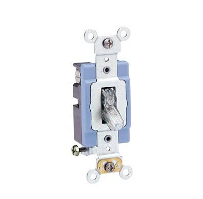 Leviton 15 Amp, 120 Volt, Toggle Pilot Light, Single Pole (1201-PLC)