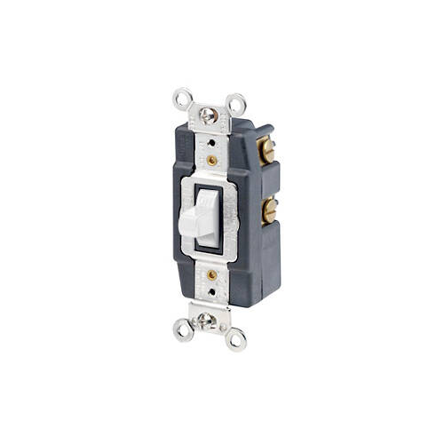 Leviton 15A Extra Heavy Duty, Toggle DBLE Throw, White (1281-W)