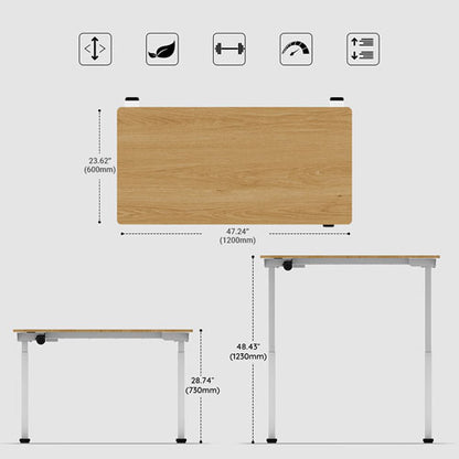 ERGOPIXEL SERIE ALTURA LEGGERO ESCRITORIO DE ALTURA AJUSTABLE BAMBÚ/BLANCO