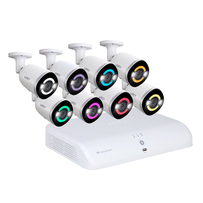 Lorex Fusion 4K 16-Channel 2TB Wired NVR Security System with 8 Indoor/Outdoor Smart Lighting Cameras (TN84628A8-E)
