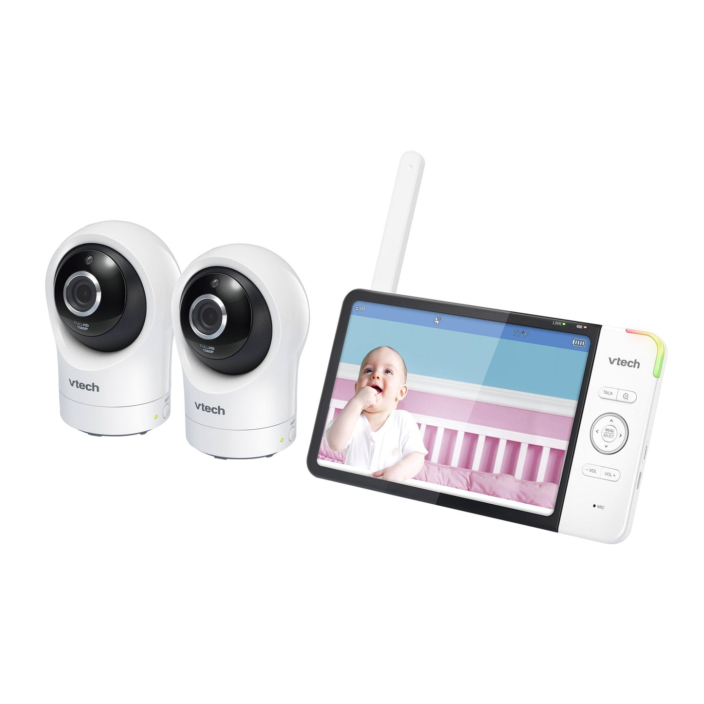 VTech 2 Camera WiFi Monitor with 7” Display and 360° Pan & Tilt HD Camera (RM7764-2HD)